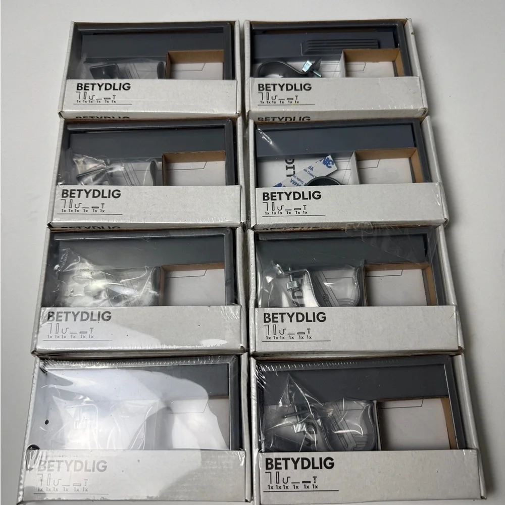 8 PACK IKEA BETYDLIG Curtain Rod Wall Mount Ceiling Hanging Bracket Grey Sweden